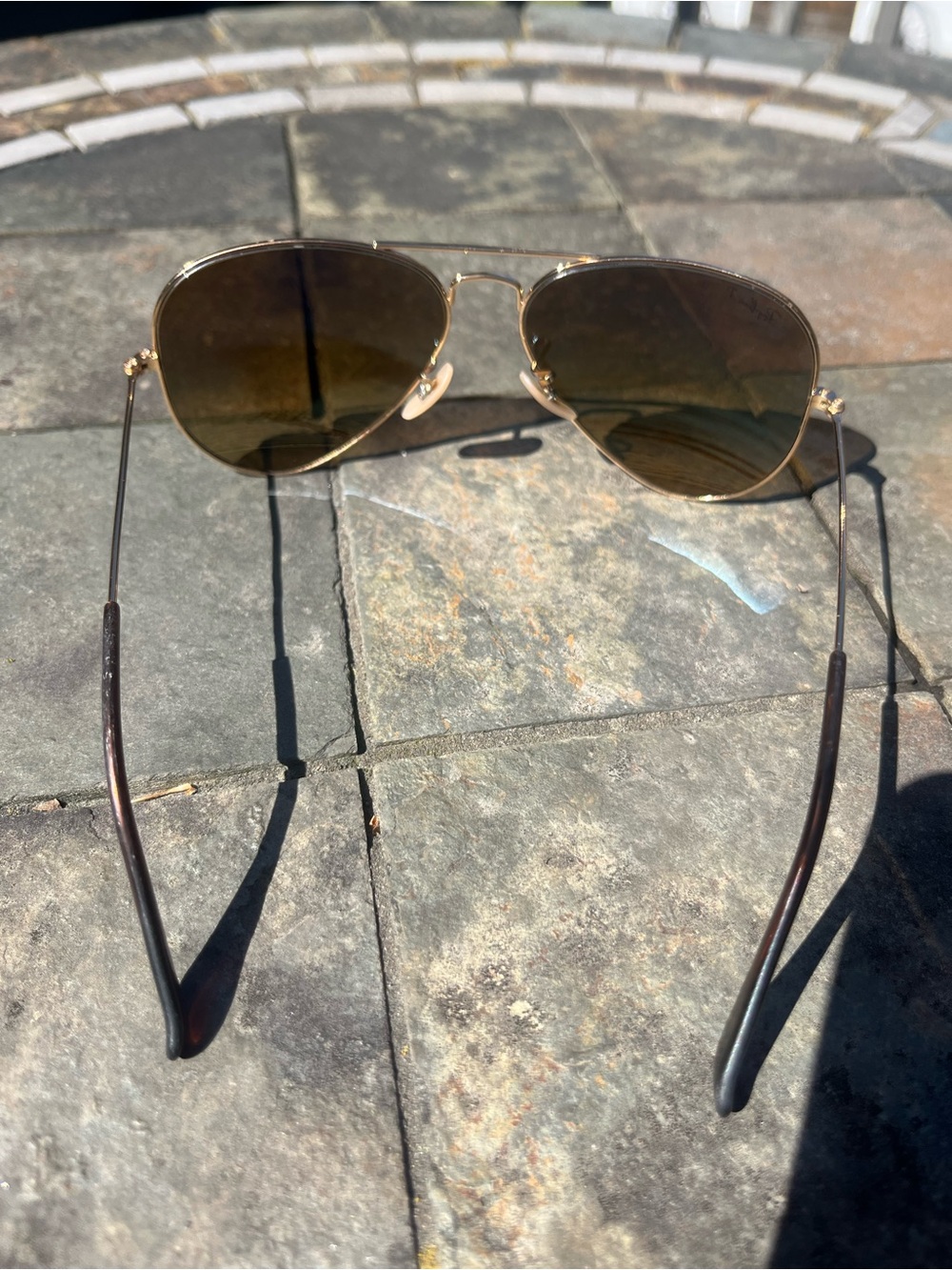 Ray-Ban Gold Frame Sunglasses with Brown Lenses - Picture 2 of 4